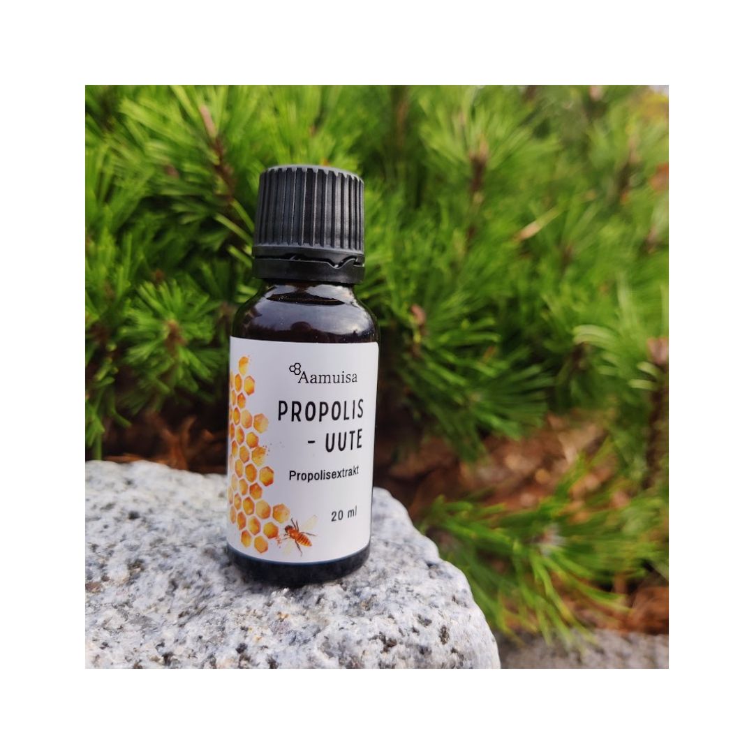 Propolisuute 15 ml:n tippapullossa.